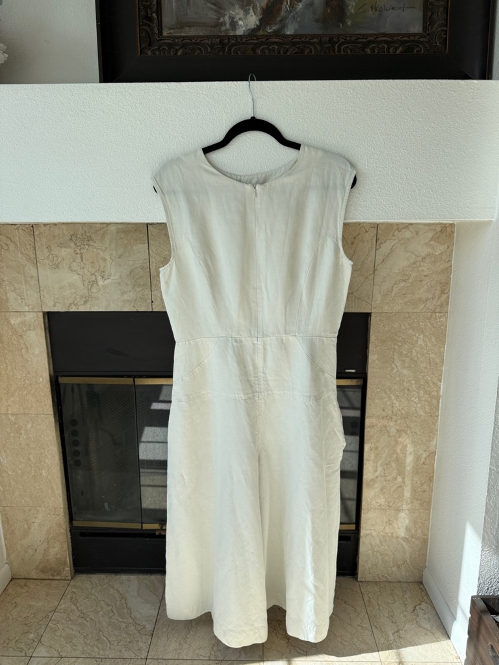 Barneys New York Cream Sleeveless Romper Jumpsuit